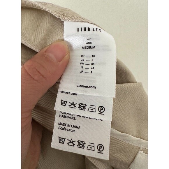 DION LEE Eyelet Tie Parachute Pant Cargo Straight Leg Chalk White Medium Y2K NEW - Picture 12 of 16